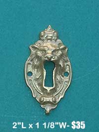 Small Lion Brass Escutcheon - $12
